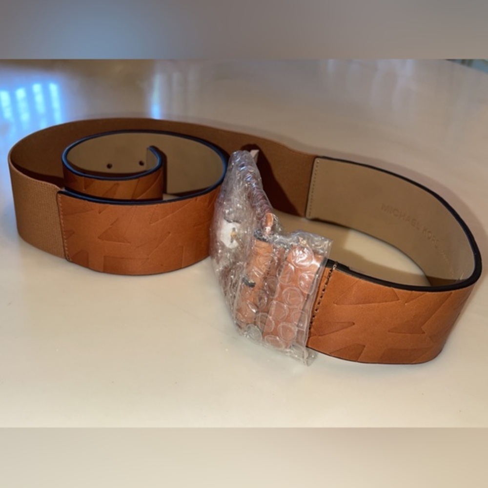 MICHAEL MICHAEL KORS MEN’S BELT BROWN / TAN SIZE L/XL BROWN TAN GENUINE LEATHER